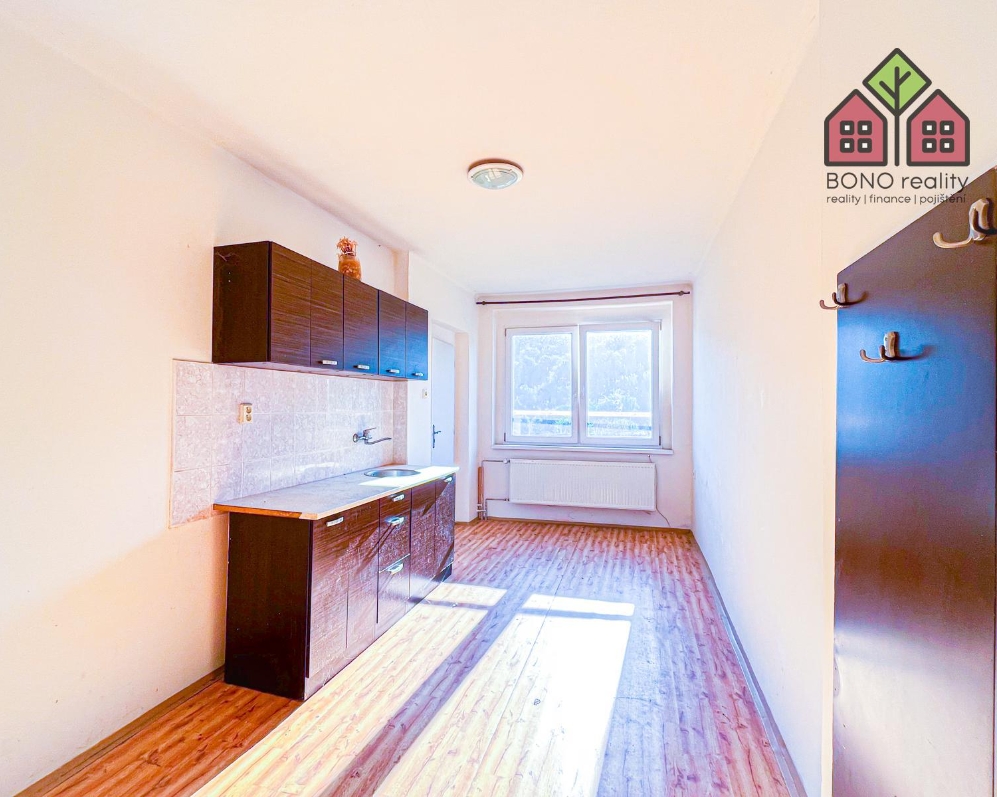 Byt, OV, dispozice 1+1, výměra 45 m2, zahrada ve vnitrobloku, obec Trmice, ul. Gorkého